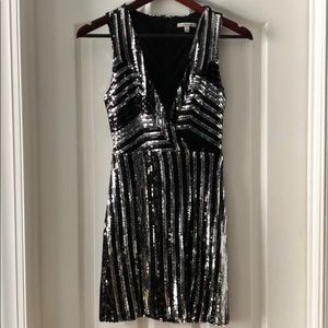 Charlotte Russe - slit bodycon sparkle dress (xs)